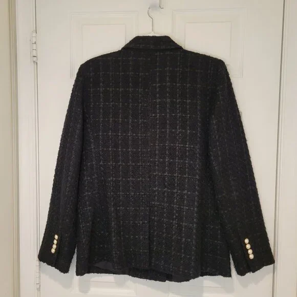 ANN TAYLOR TWEED DOUBLE-BREADTED BLAZER SZ 10 - Picture 8 of 14